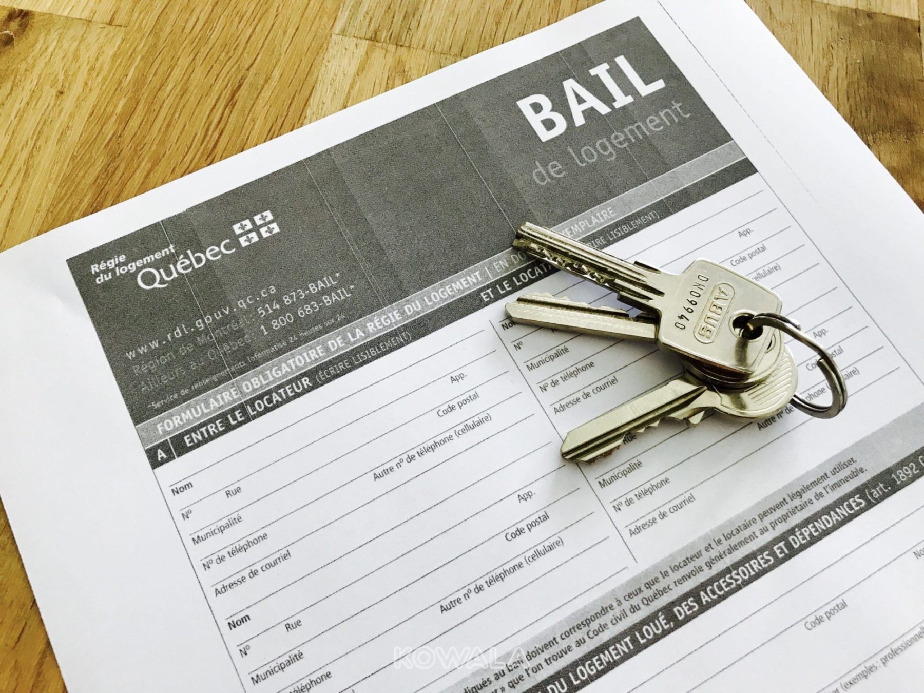 formulaire de bail location appartement montreal