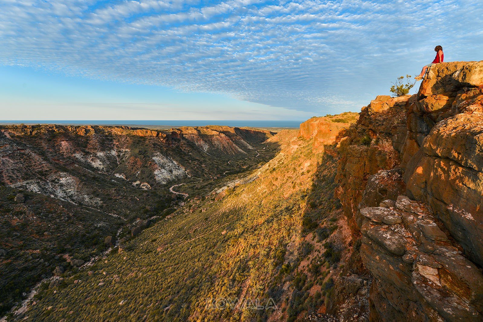Australie Backpacker PVT Road Trip Charles-Knife-Gorge-Cape-Range-National-Park-WA sunset