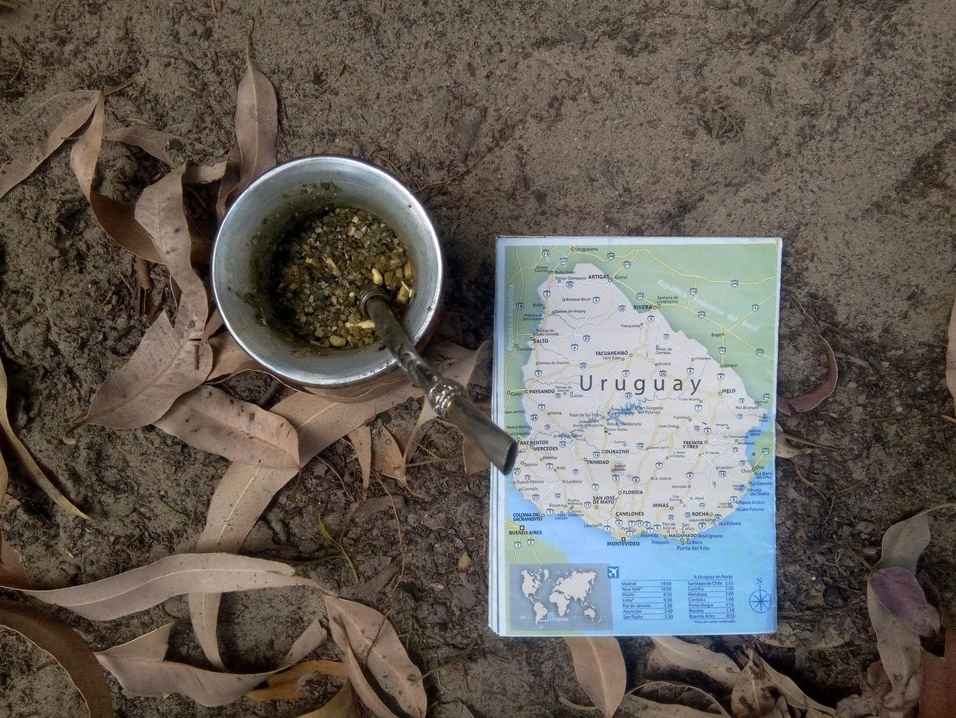 Maté et carte en Uruguay à Colonia