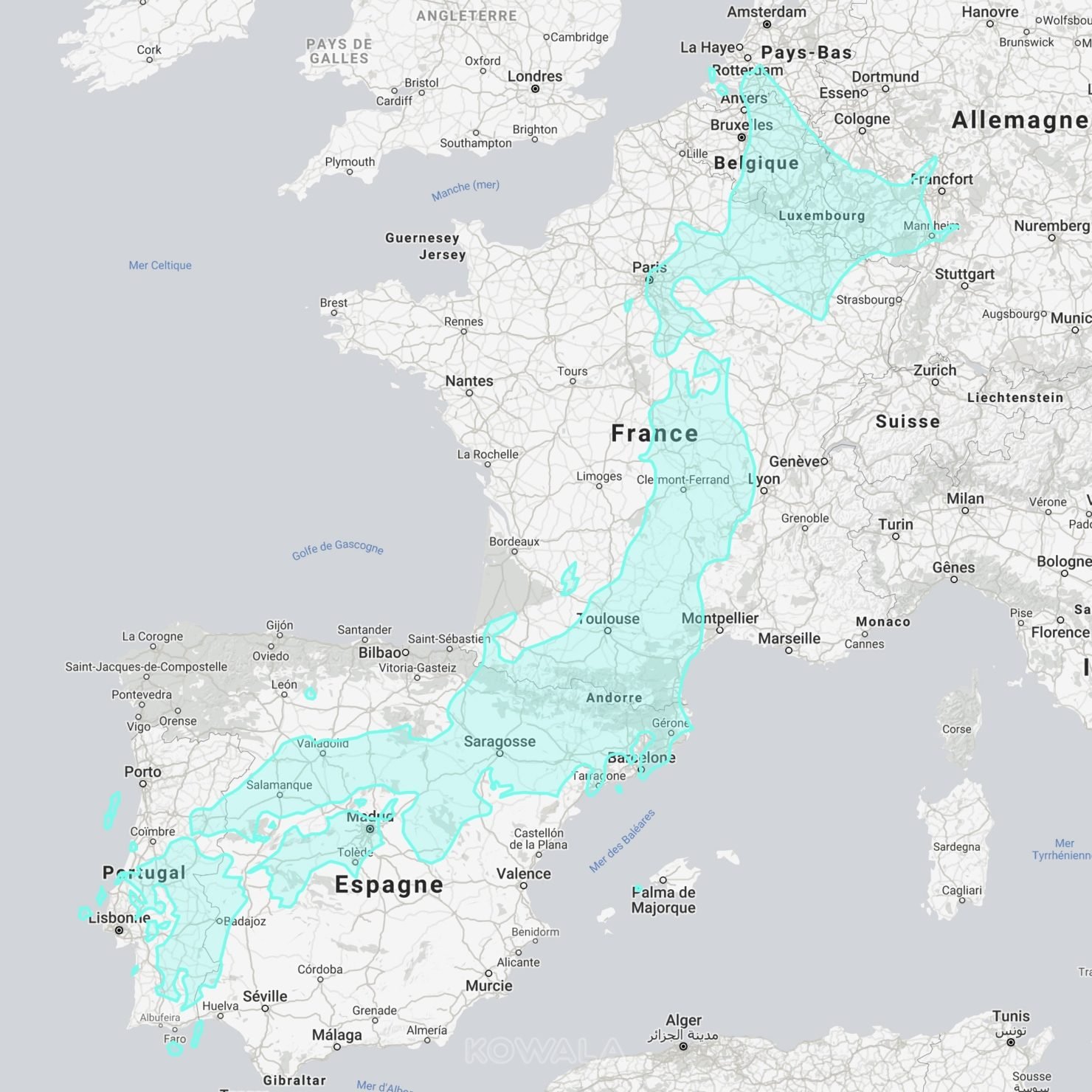 Comparaison taille Japon vs France