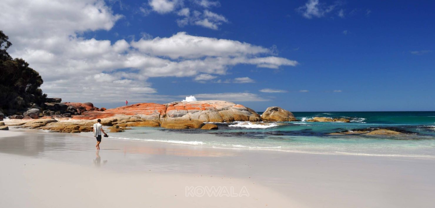 plage déserte en Tasmanie : Bay of Fire