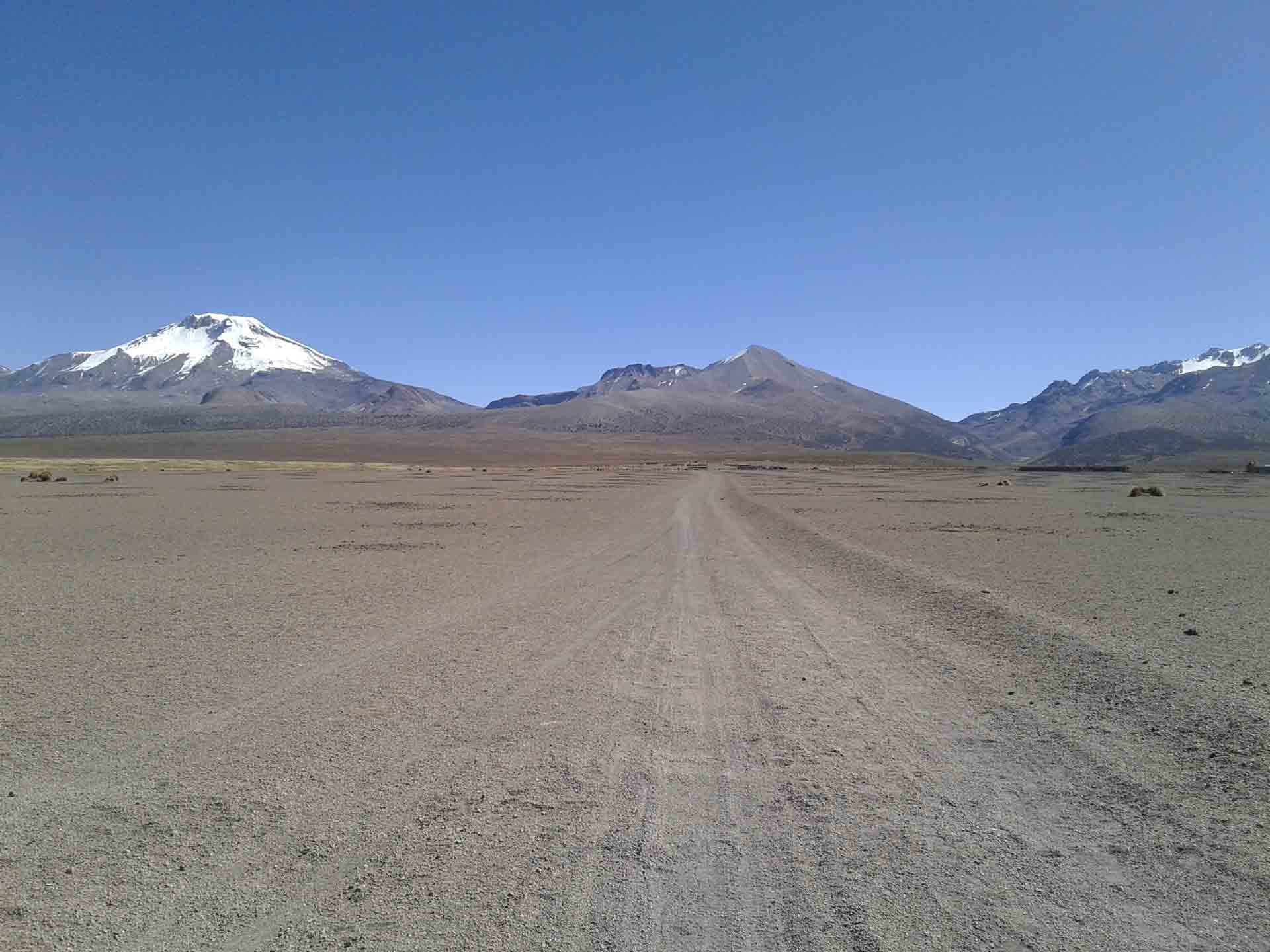 Chemin à Sajama en Bolivie