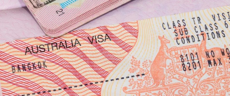Visa visiteur Australie specimen