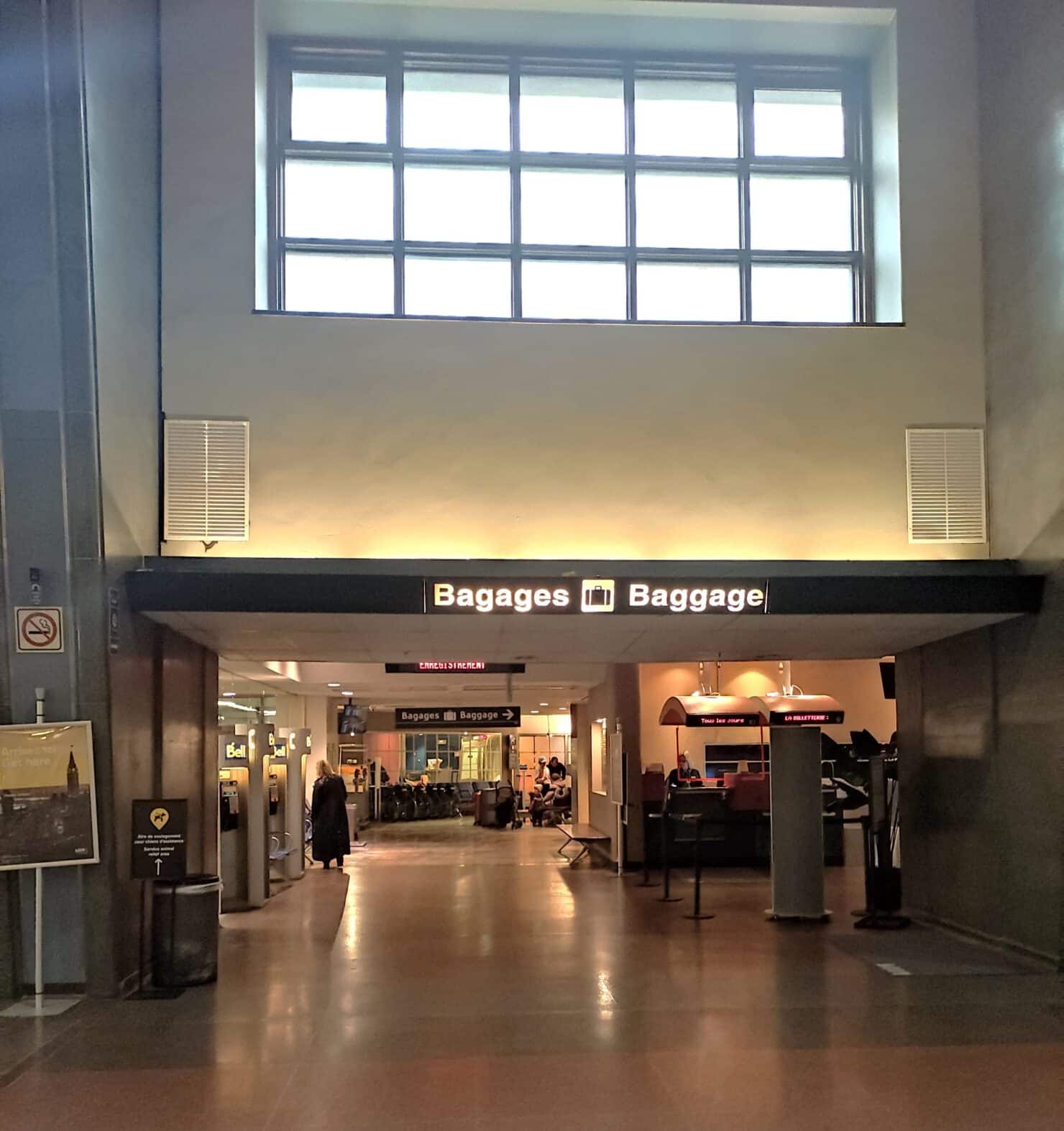 Enregistrement des bagages Gare de Montréal